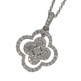 4 Leaf Clover Diamond Pendant with Diamonds in the chain 